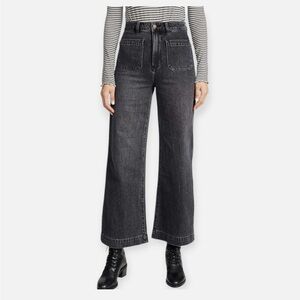 ROLLA'S Washed Black High-Rise Wide-Leg Sailor Jeans